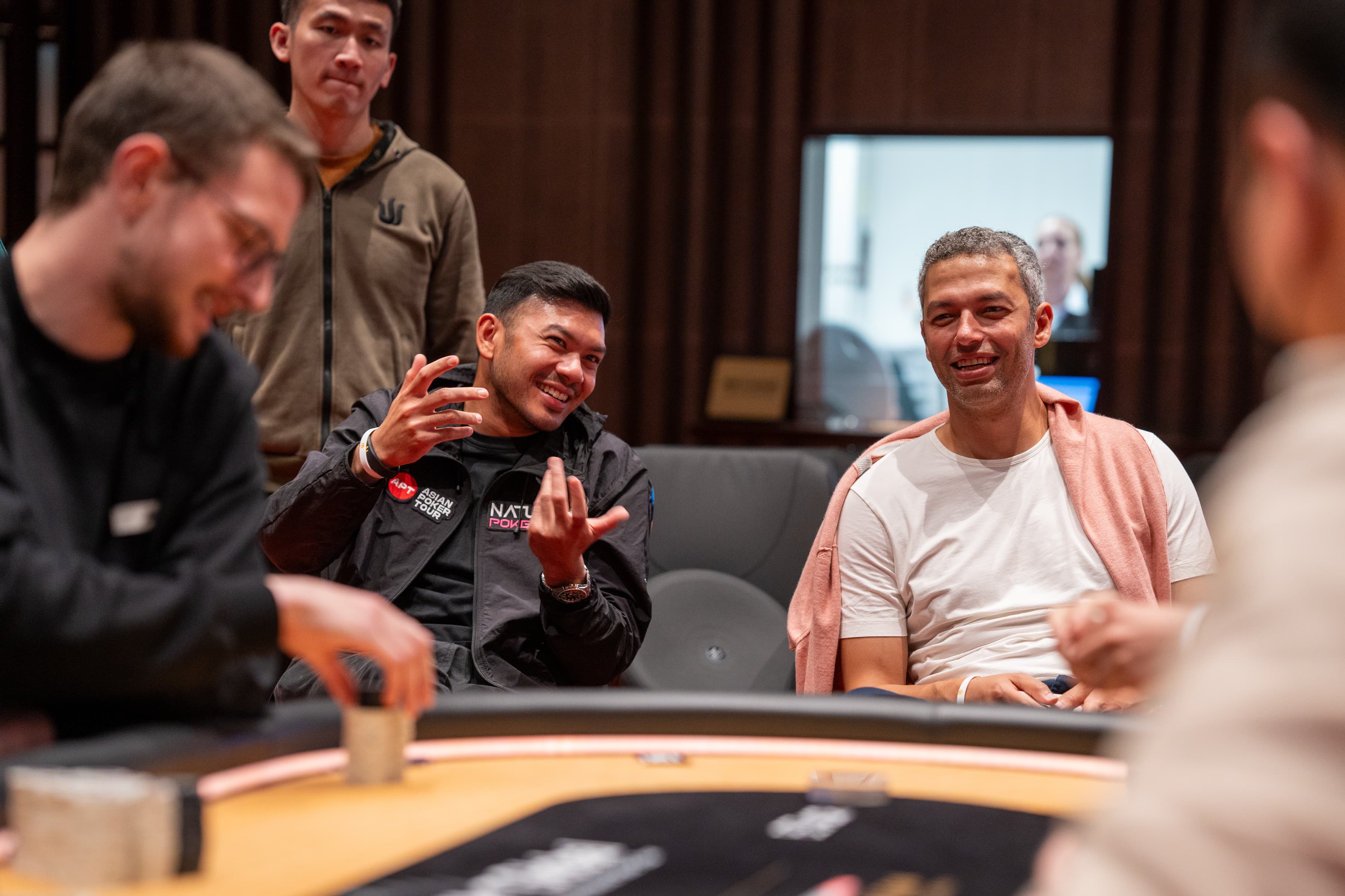 Sameh Elamawy, right, shares a joke with Michael Soyza