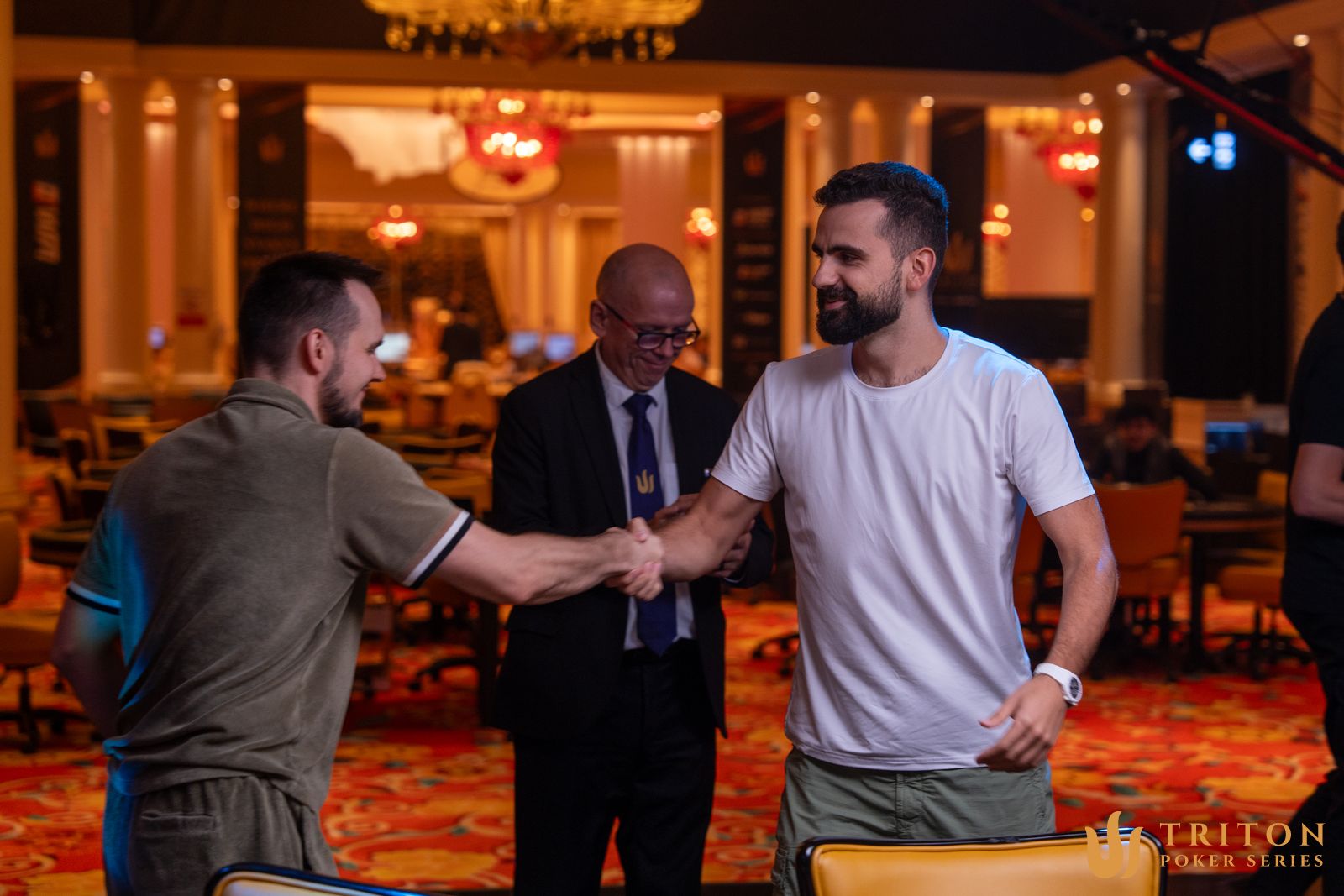 Mikita Badziakouski is first to congratulate Pavicevic on the win