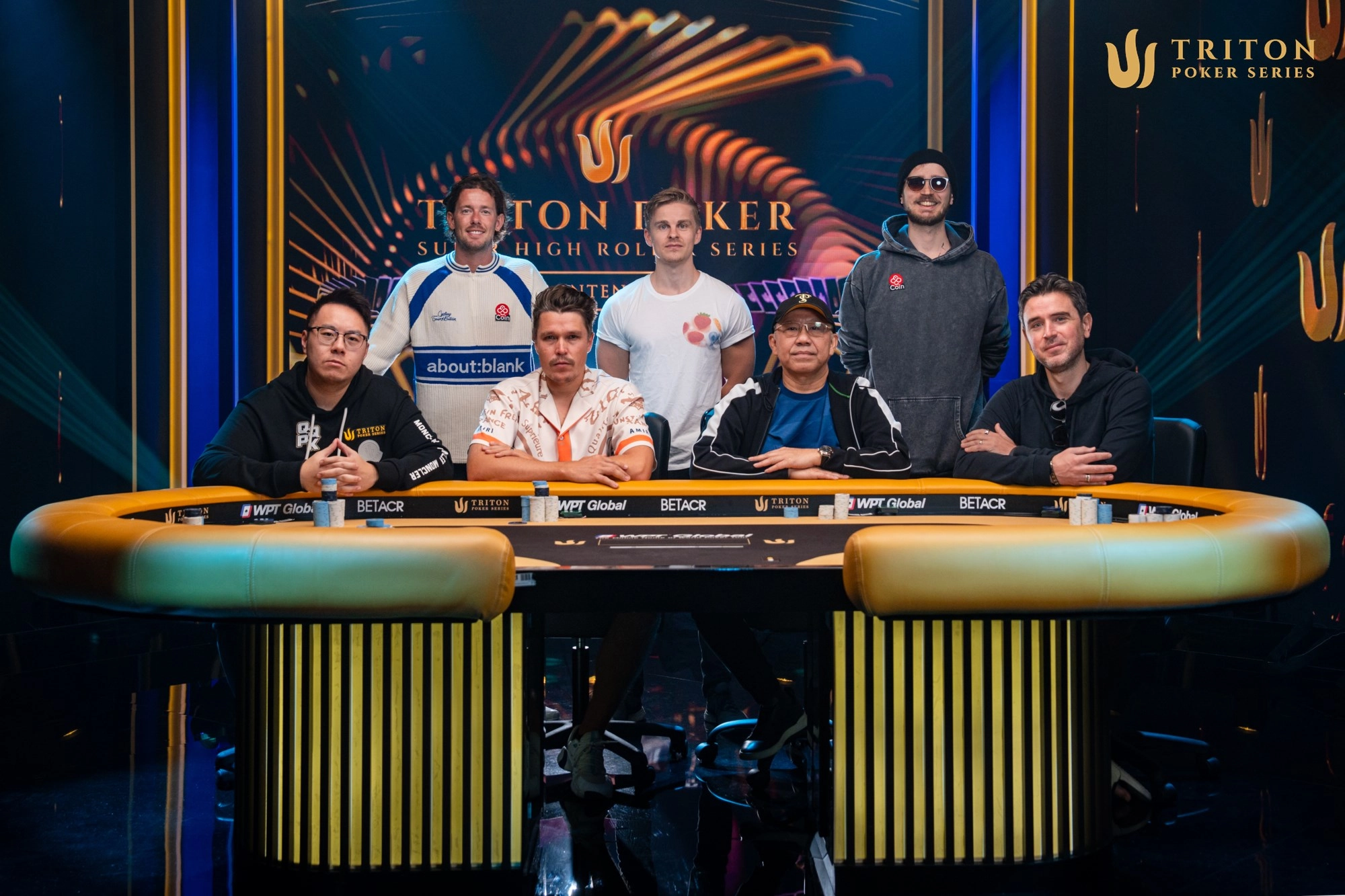 Event 16 final table (clockwise from back left): Dirk Gerritse, Martin Dam, Klemens Roiter, Richard Gryko, Paul Phua, Eelis Parssinen, Danny Tang