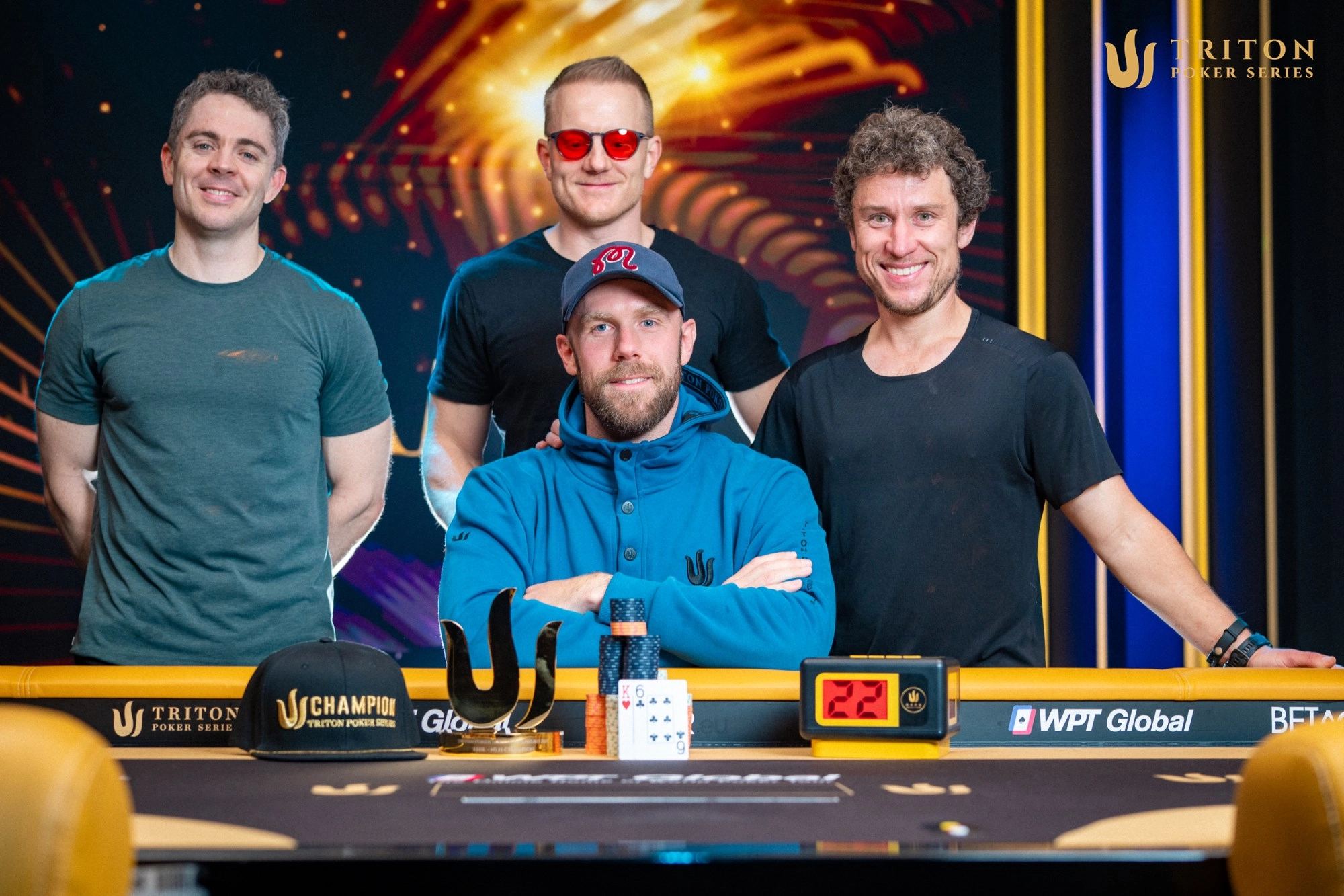 Ben Tollerene, Jason Koon and Dan Dvoress dropped what they were doing to celebrate with Davies