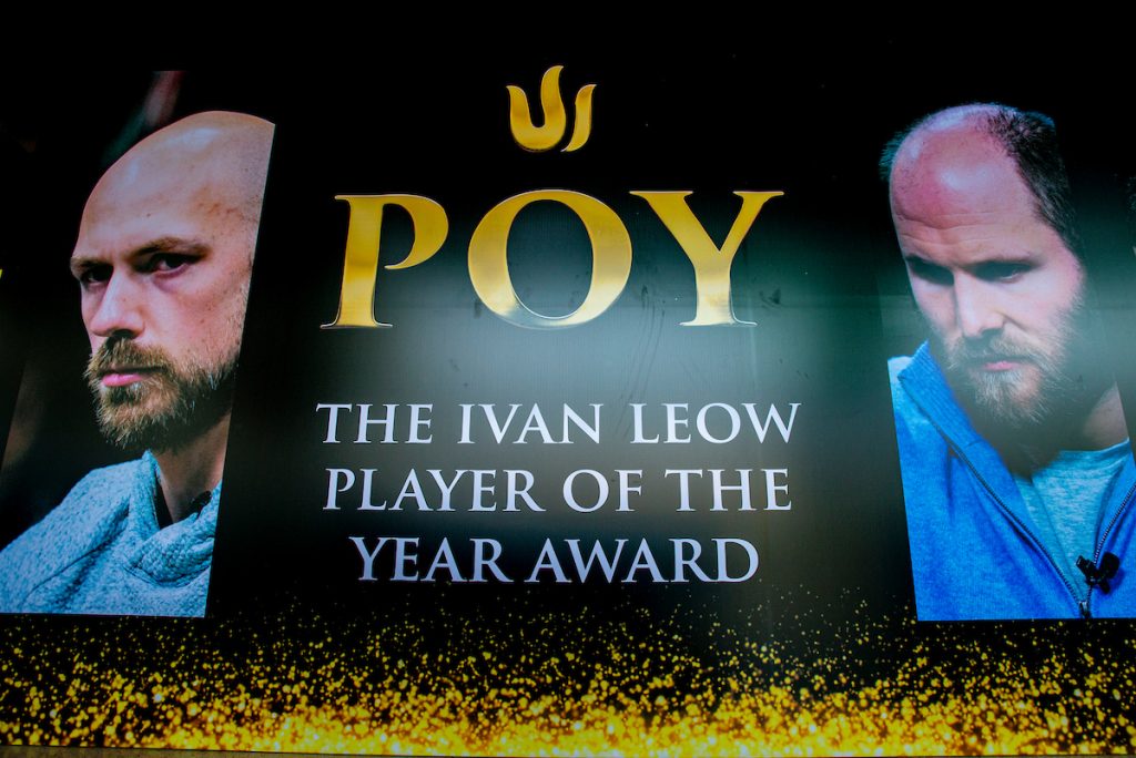 A new banner in the tournament lobby advertises the Ivan Leow Player of the Year Award